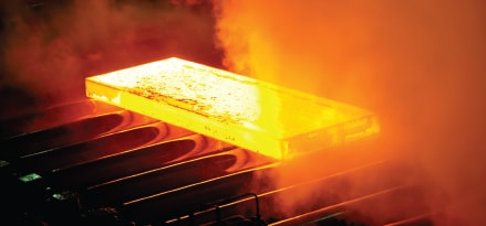 hot steel on conveyor