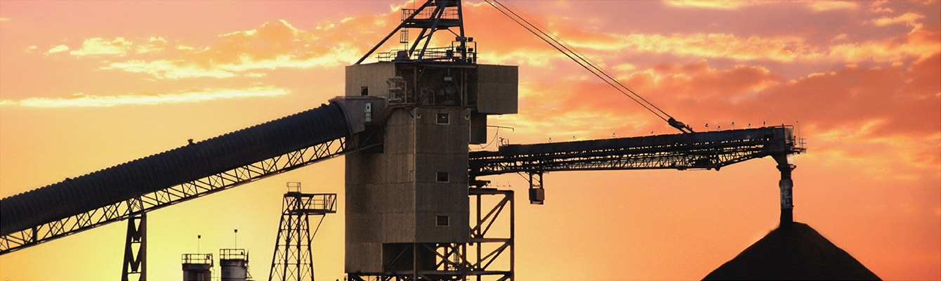 coal energy power plant yard sunset